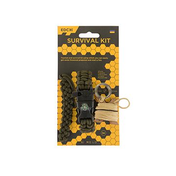 Paracord Survival Kit with Kevlar Saw - Olive Green