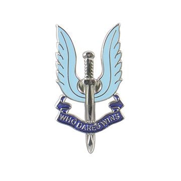 British SAS Enamel Badge - Silver