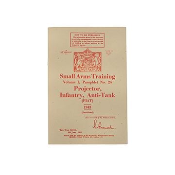 WW2 British Small Arms Gun Training Pamphlet - PIAT 1943