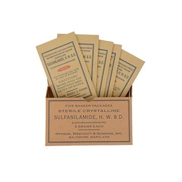 WW2 US Sulfanilamide Box & 5 Sachets