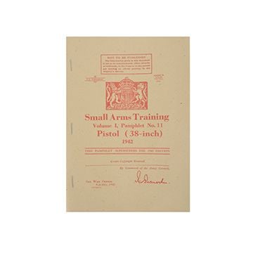 WW2 British Small Arms Gun Training Pamphlet - Pistol 38 Inch 1942
