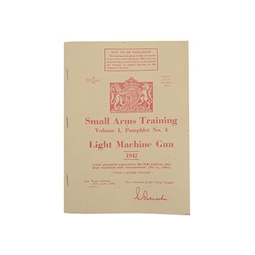 WW2 British Small Arms Gun Training Pamphlet - Light Machine Gun 1942