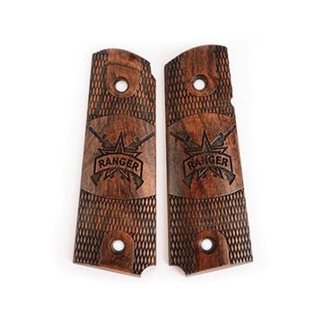 US Engraved Wood Colt Grips - Ranger