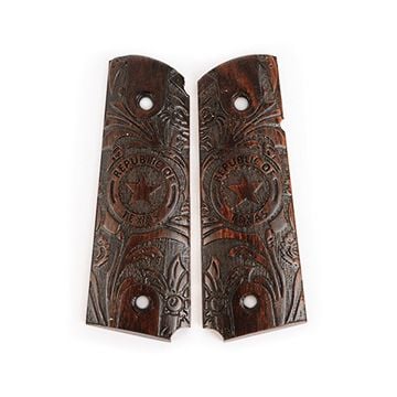 US Engraved Wood Colt Grips - Republic of Texas