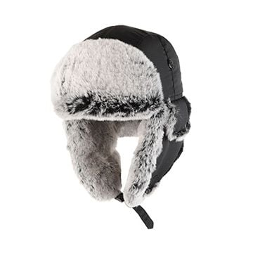 Taslan Ushanka Trapper Hat - Black