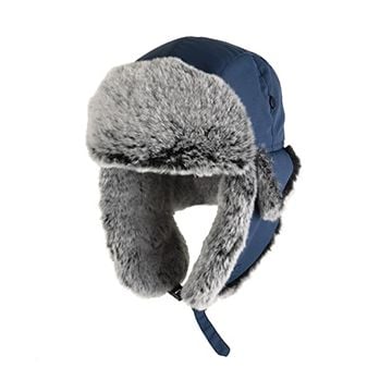 Taslan Ushanka Trapper Hat - Navy Blue
