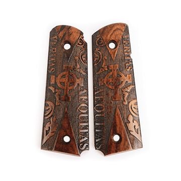 US Engraved Wood Colt Grips - Veritas Cross