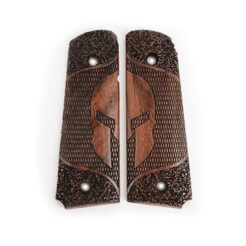 US Engraved Wood Colt Grips - Sparta