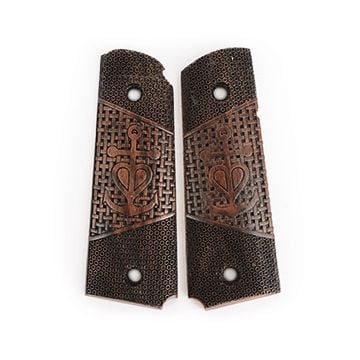 US Engraved Wood Colt Grips - Celtic Anchor
