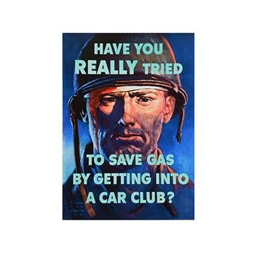 WW2 American Car Club Propaganda Poster