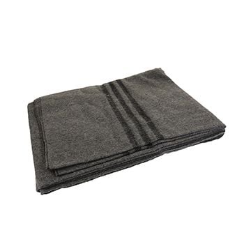 Rothco Grey Wool Blanket with Stripes