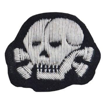 This view shows the close up of an SS-Officer Cap Skull.