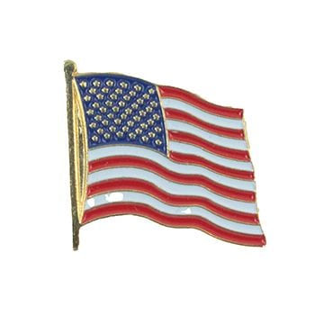 Front of metal US Flag Pin Badge