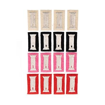 This view shows all variants of the WW2 German Officer Waffenrock Cuff Tabs - Sets of 4.