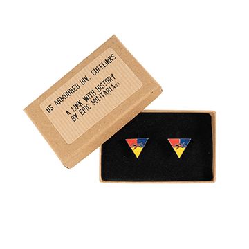 Front of American Armoured Division Cufflinks facing left