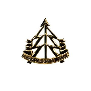 This image shows the front of the Reconnaissance Corp Cap Badge. -TN