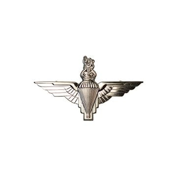 This image shows the front of the Parachute Regiment Cap Badge. -TN