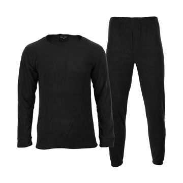 Black Round Neck Thermal Underwear Set