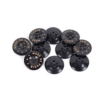 Black Vintage Buttons - Mode De Paris - 1.4 cm Thumbnail