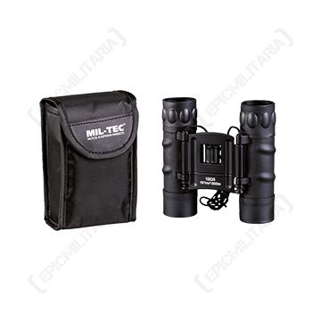 10 x 25 Foldable Binoculars with Case - Black