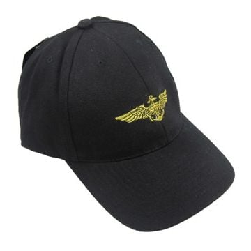 Black US Navy Pilot Wings Baseball Cap
