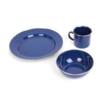 Blue Enamel Camping Dinner Set Thumbnail
