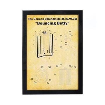 German Bouncing Betty Mine Framed Blueprint - Type 2 Thumbnail
