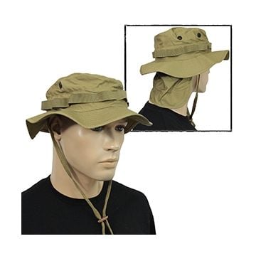 British Coyote Rip Stop Boonie Hat with Neck Flap - Thumbnail
