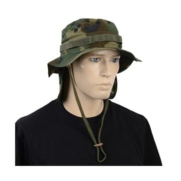 British Woodland Camo Rip Stop Boonie Hat with Neck Flap Thumbnail