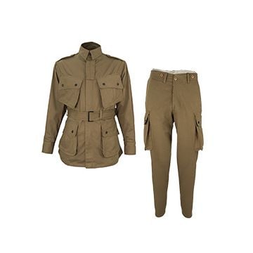WW2 US M1942 Airborne Jump Suit Uniform Bundle Unreinforced thumbnail showing jacket and trousers together