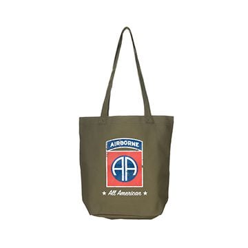 82nd Airborne Division Canvas Tote Bag - Olive Drab