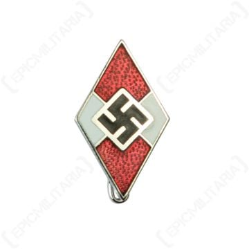 This view shows the front of the Hitler Youth Diamond Pin Back