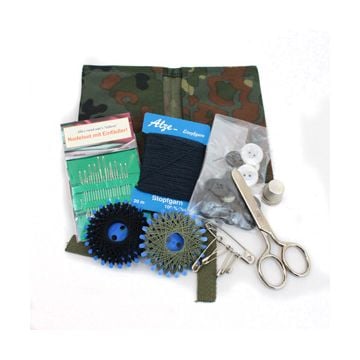 German Army Sewing Kit with Flecktarn Camo Case - Thumbnail