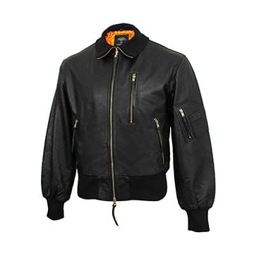 German Black Leather Pilot Jacket Thumbnail