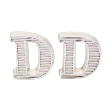 WW2 German D "Deutschland" Metal Shoulder Cypher Pair - Silver