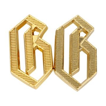 WW2 German G "Germania" Metal Shoulder Cypher Pair - Gold
