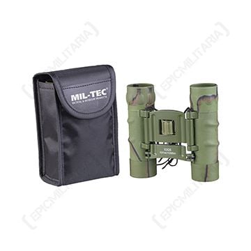 10 x 25 Foldable Binoculars with Case - Green Camo