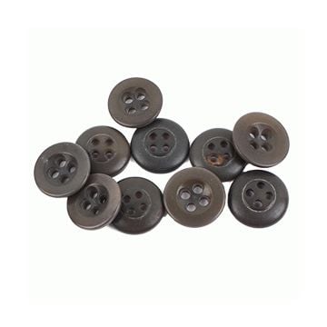 Packs of 14mm 4-Hole Vintage Buttons - Grey