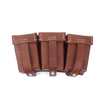 K98 Triple Ammo Pouch (Stitched, brown) Thumbnail