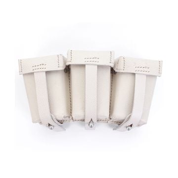 K98 White Leather Ammo Pouches Thumbnail