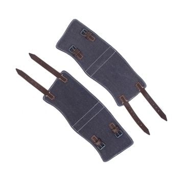 Luftwaffe Blue & Brown Leather Gaiters Thumbnail
