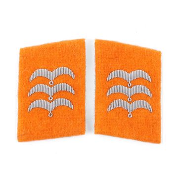 Luftwaffe Field Police Division Feldwebel Collar Tabs - Orange