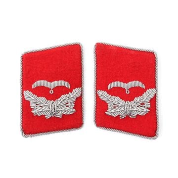 Luftwaffe Flak Division Leutnant Collar Tabs - Red