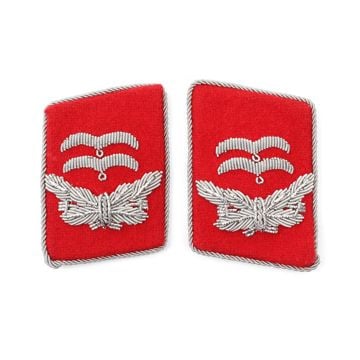 Luftwaffe Flak Division Oberleutnant Collar Tabs - Red