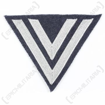 WW2 German Luftwaffe Obergefreiter Rank Chevron - Silver/Blue