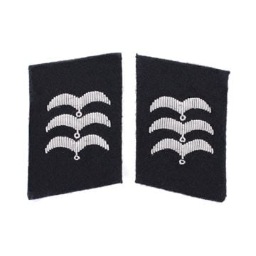 Luftwaffe RLM Construction Division Feldwebel Collar Tabs - Black