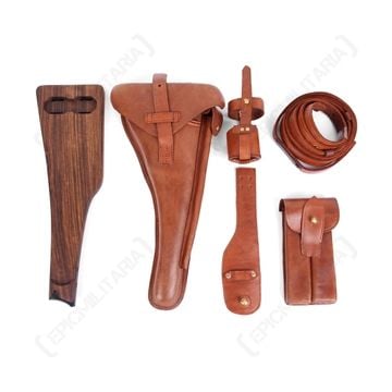 P08 Artillery Luger Holster - Brown Leather Thumbnail