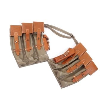 MP44 Olive Canvas and Tan Leather Pouches Thumbnail