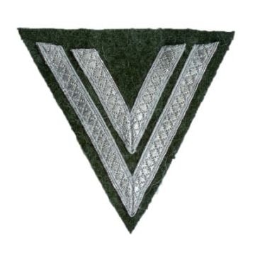 Army Obergefreiter Rank Chevron - Silver/Field Grey