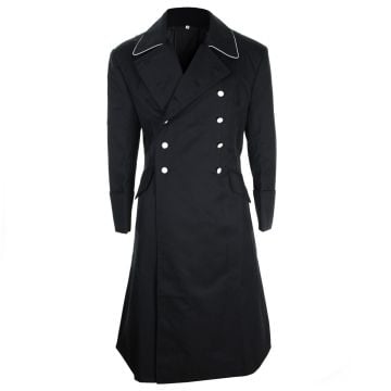 German M32 Black Gabardine Officer Coat Open